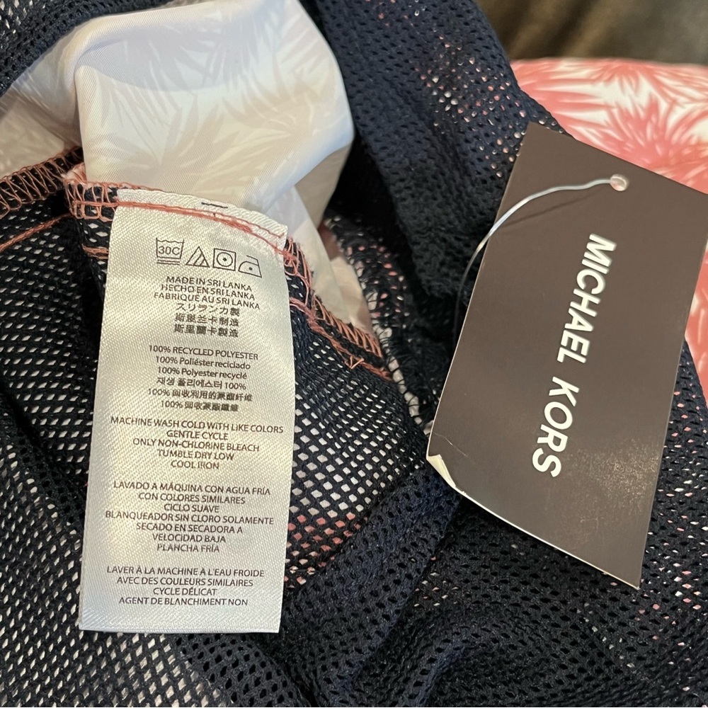 Michael Kors Palm Tree Swim Trunks in Dusty Rose - Size Large - Picture 16 of 16